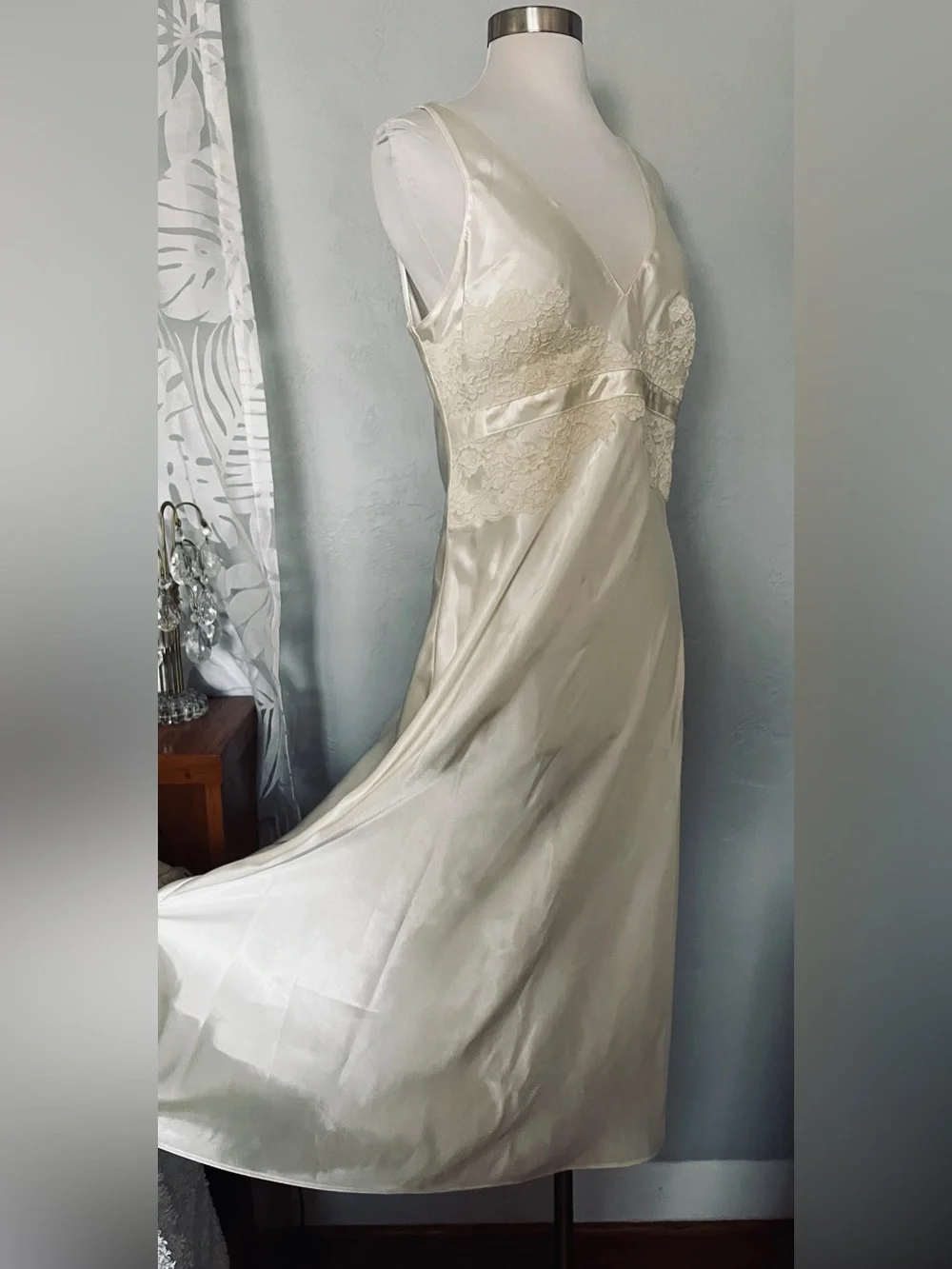 NWT Jones New York Intimates Bridal Slip Dress Nightgown Ivory Lingerie Sz L - Picture 6 of 9